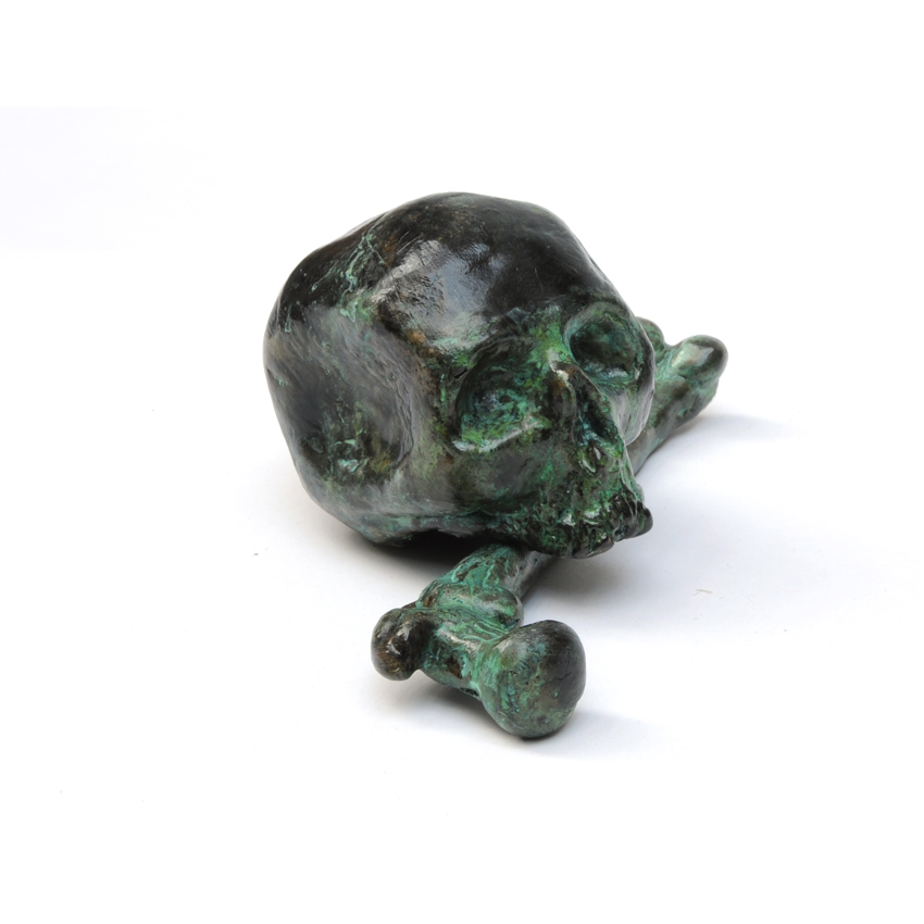 billy childish skull and femur bronze 2