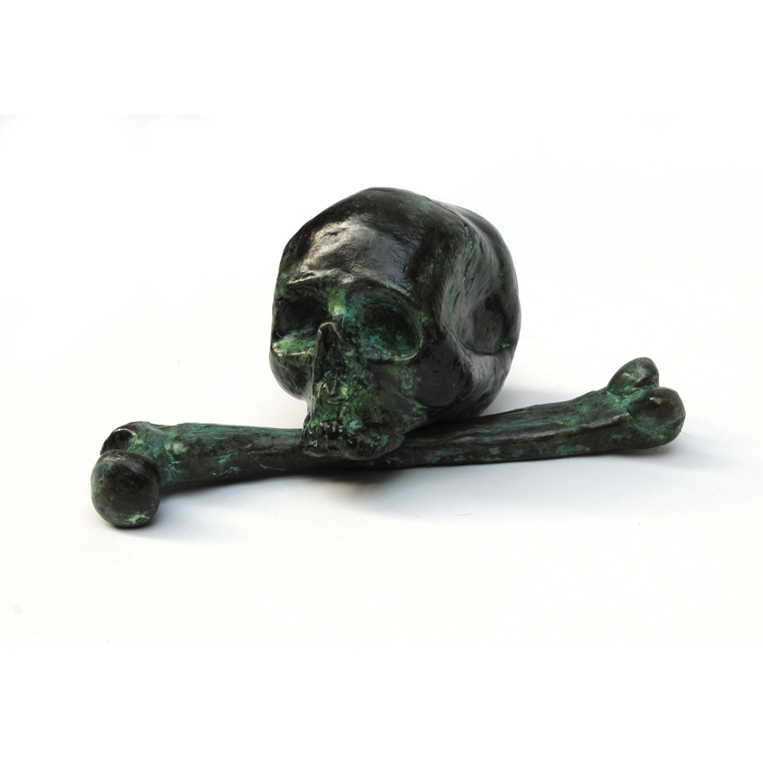 billy childish skull and femur bronze