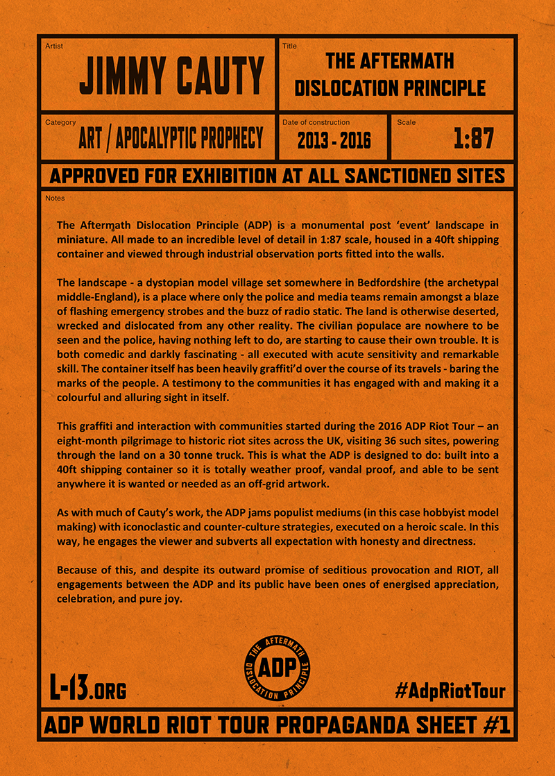 Jimmy Cauty ADP World Tour propaganda sheet one