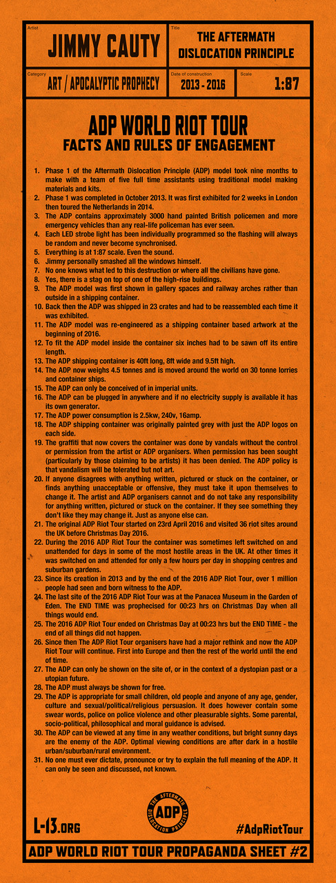Jimmy Cauty ADP World Tour propaganda sheet two
