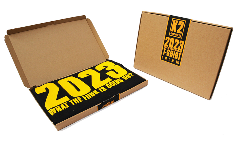 The JAMs 2023 black t packaging open and closed