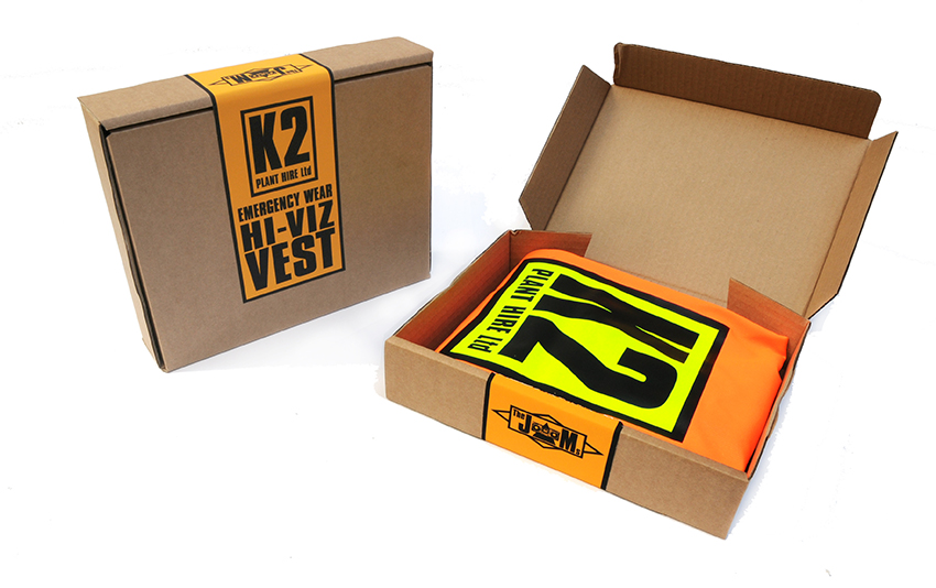 The JAMs K2 Plant Hire hi viz packaging open and closed
