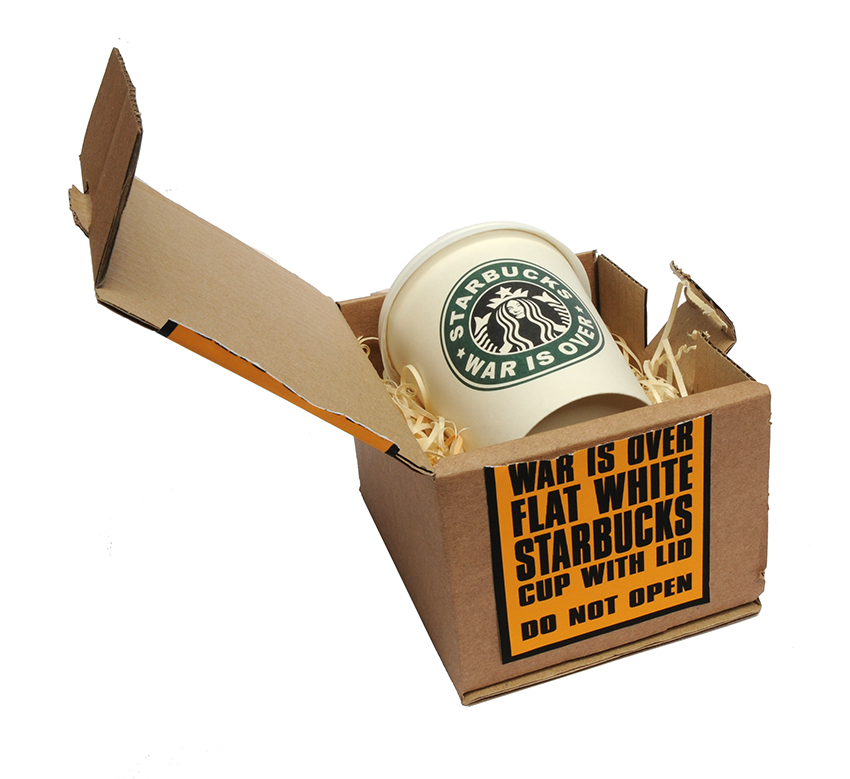 The JAMs 2023 War Is Over starbuuks cup and packaging