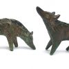 Billy Childish bronze wolves together