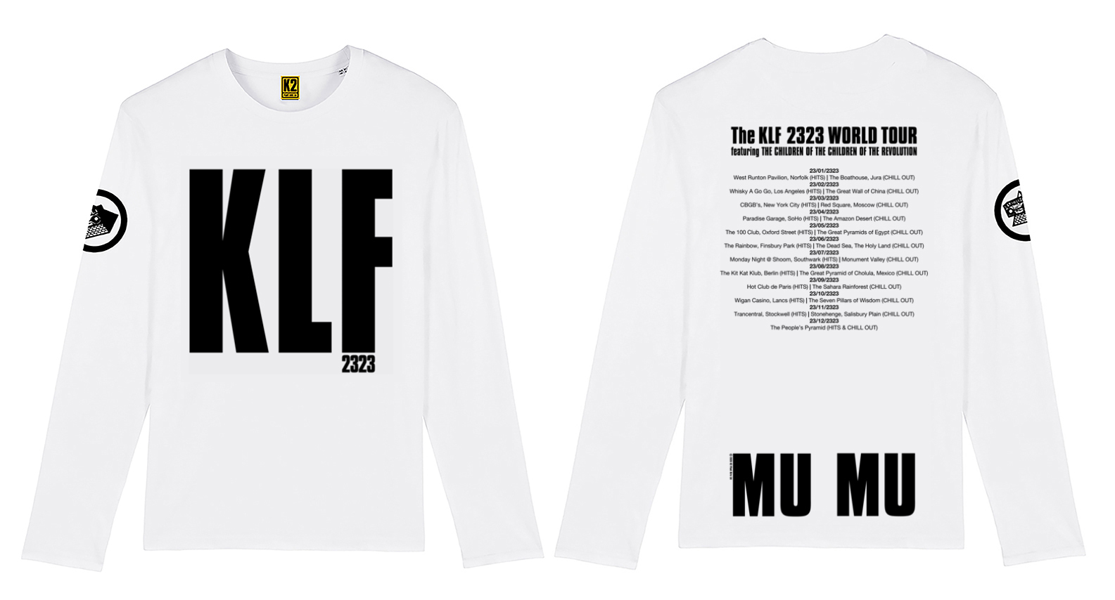 Long sleeve KLF 2323 BLACK on WHITE K2