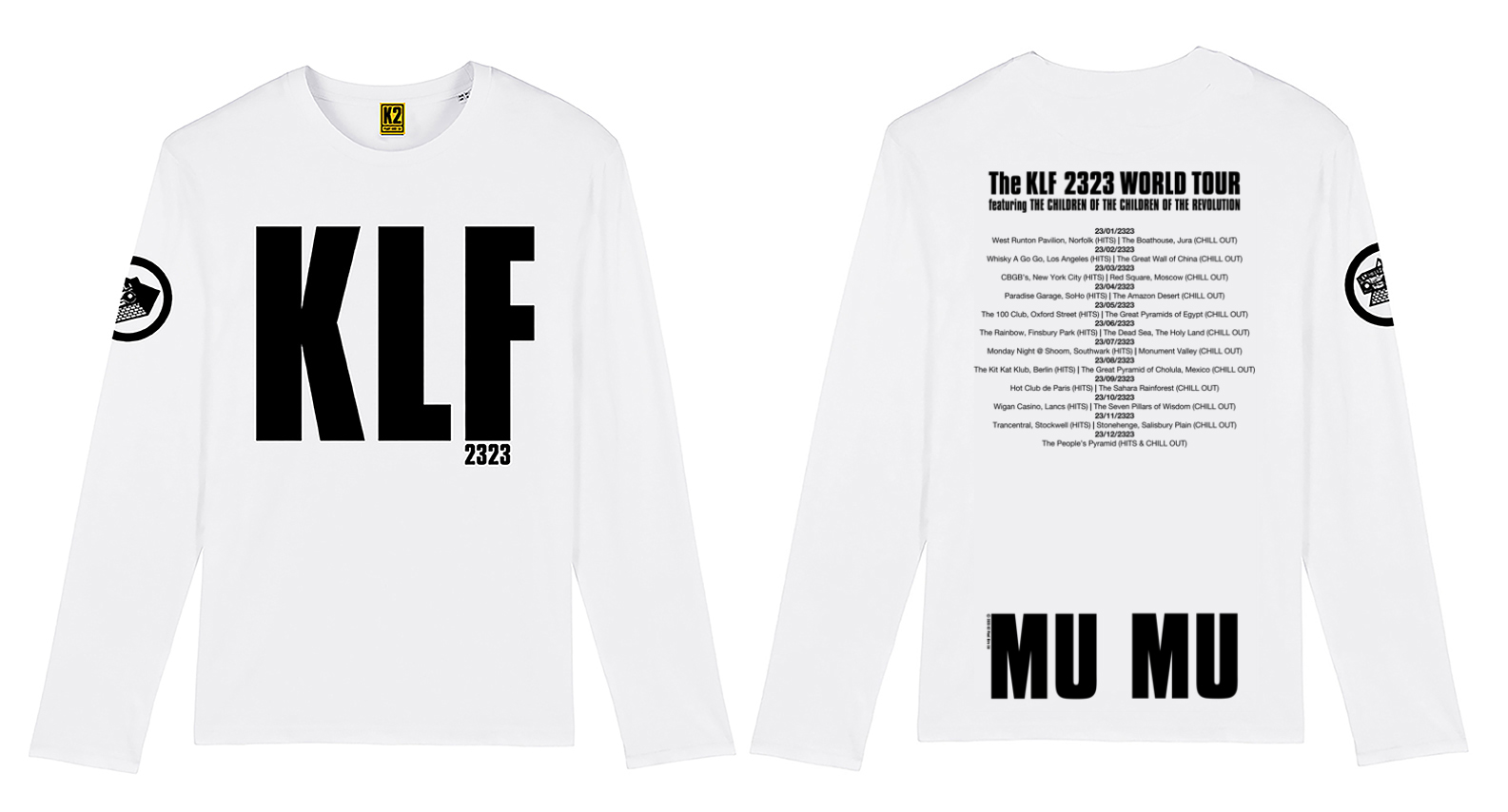 Long sleeve KLF 2323 BLACK on WHITE K2
