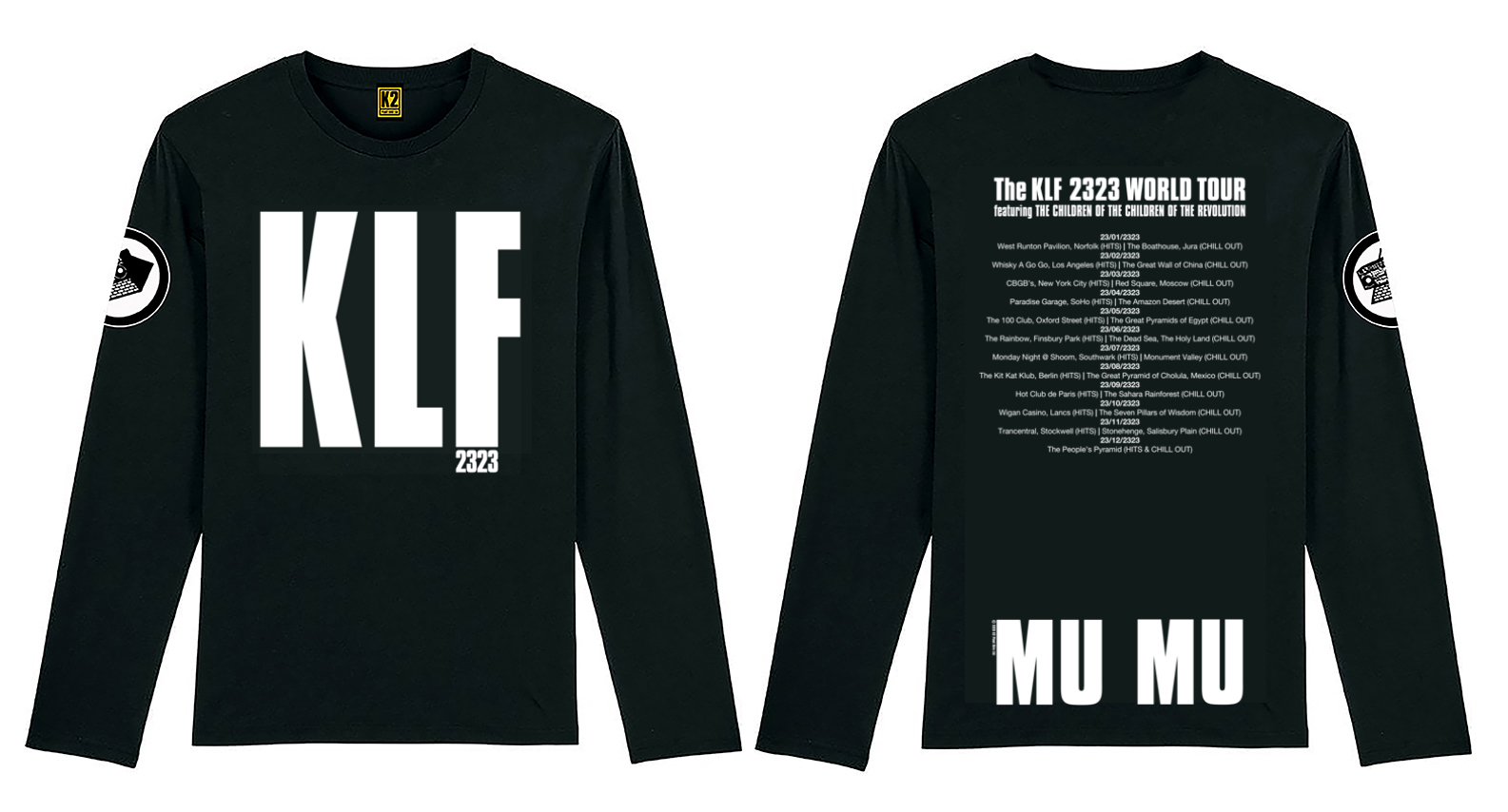 Long sleeve KLF 2323 WHITE on BLACK K2