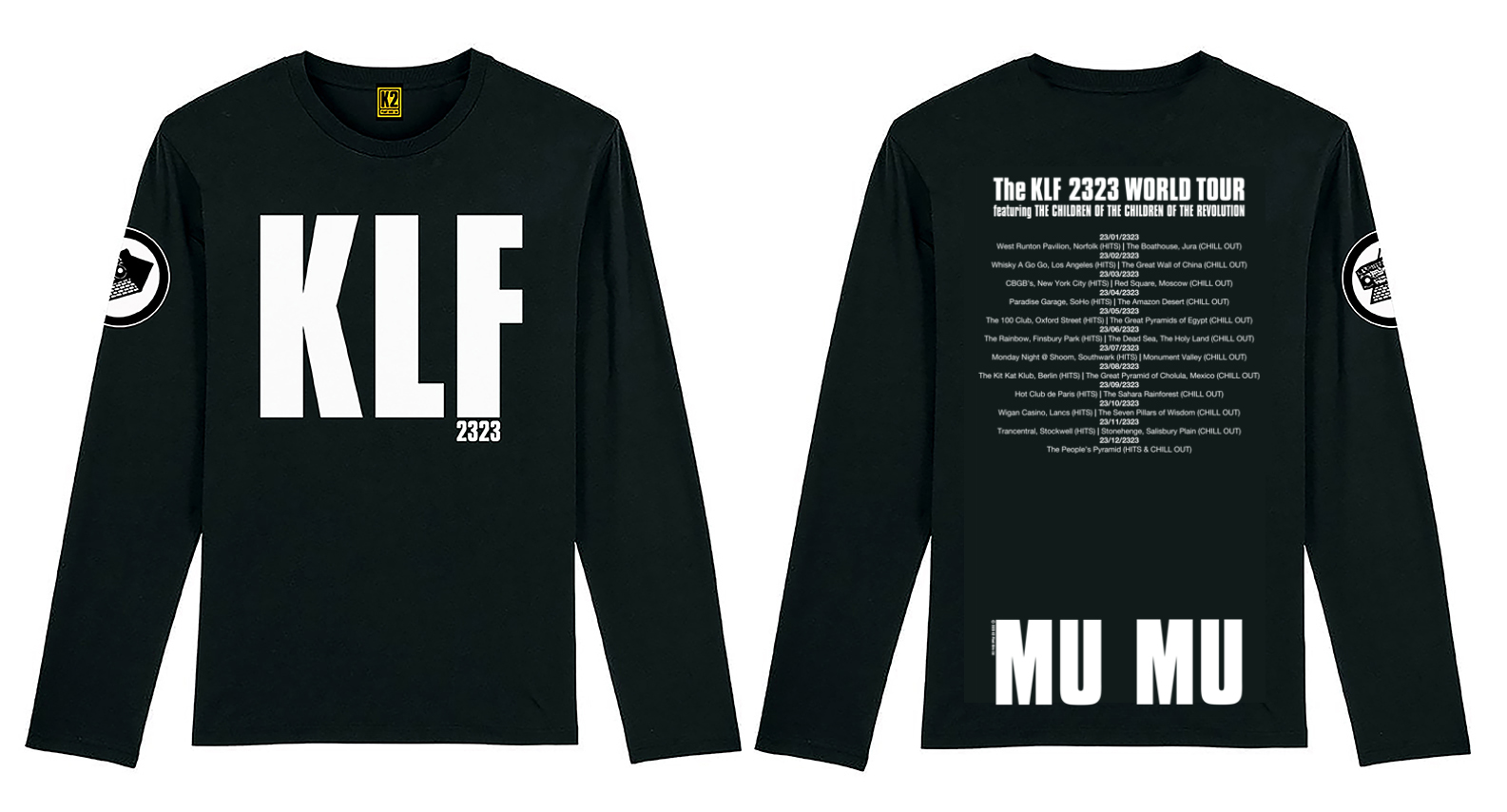 Long sleeve KLF 2323 WHITE on BLACK K2