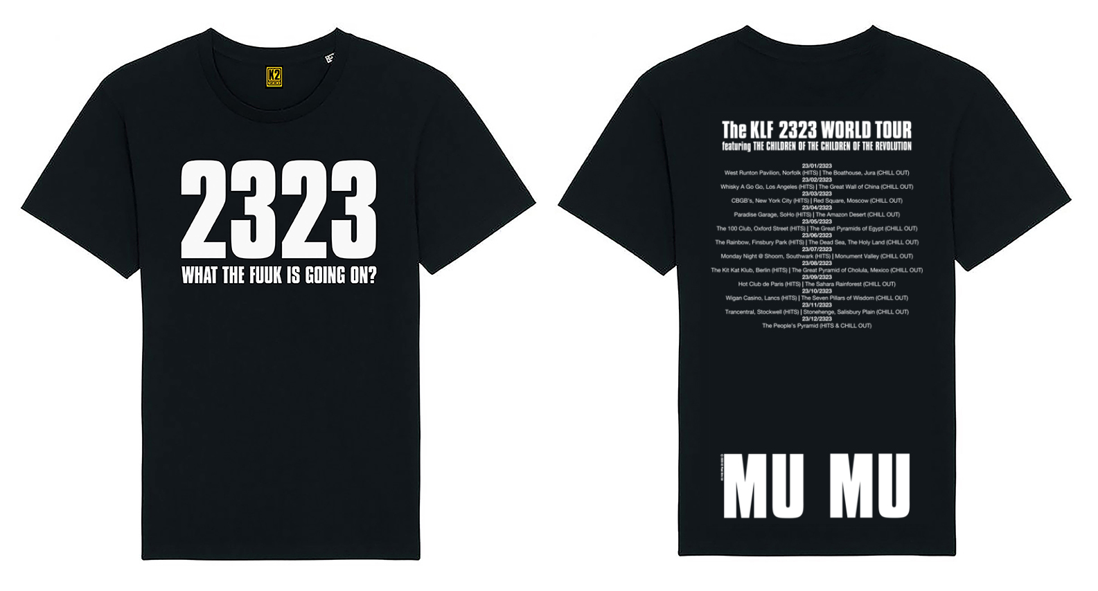 Short sleeve 2323 WTF WHITE on BLACK K2