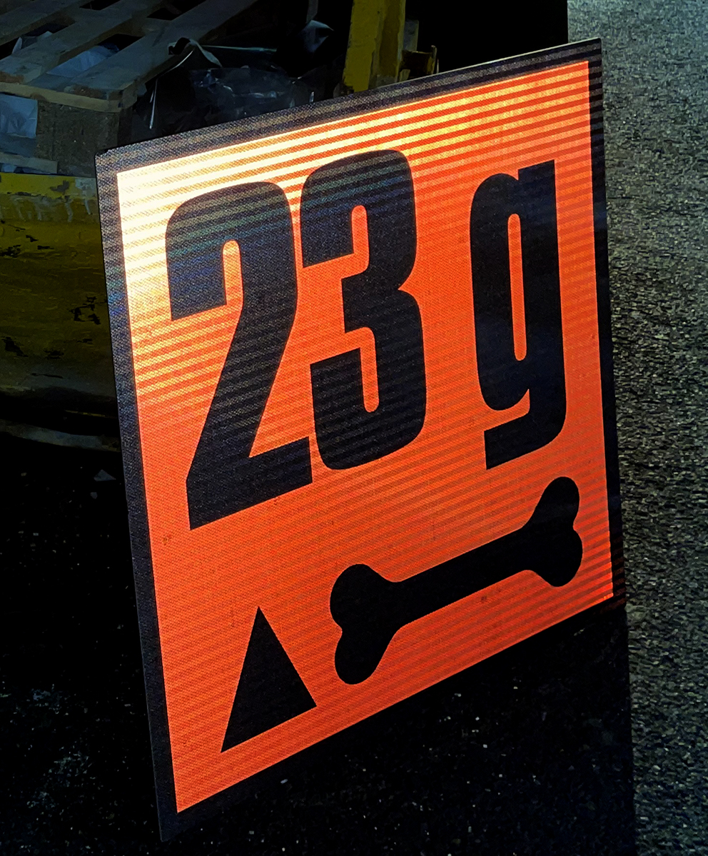23 grams of Remains Site Sign