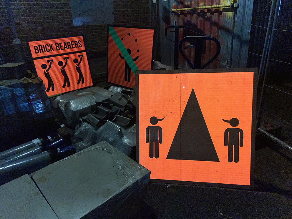 Pyramid building site signs 13