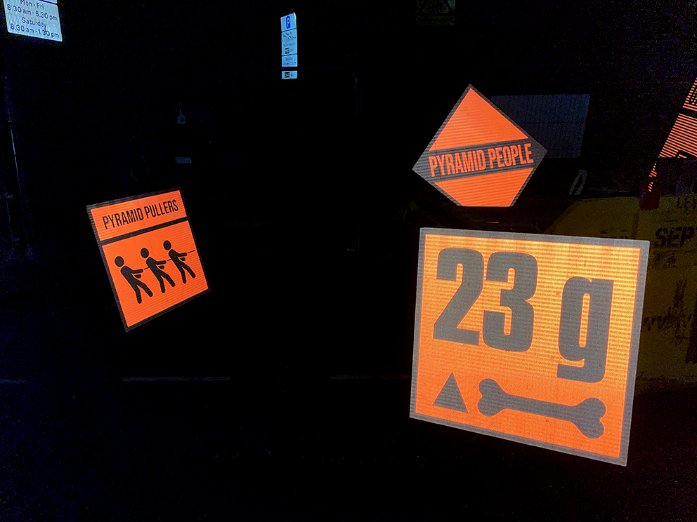 Pyramid building site signs 14