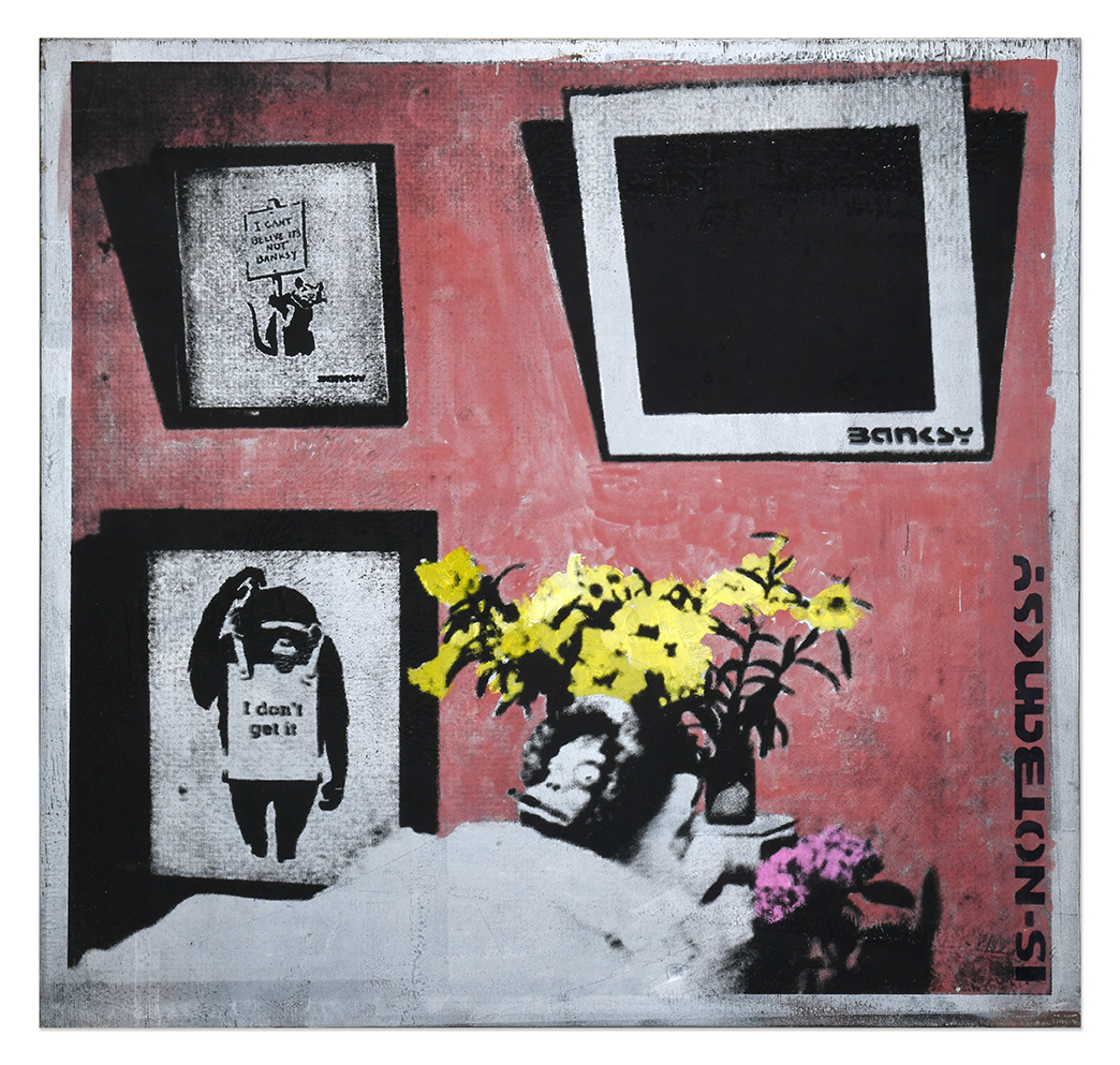 Not Banksy Malevich Death Bed 50×61 1a